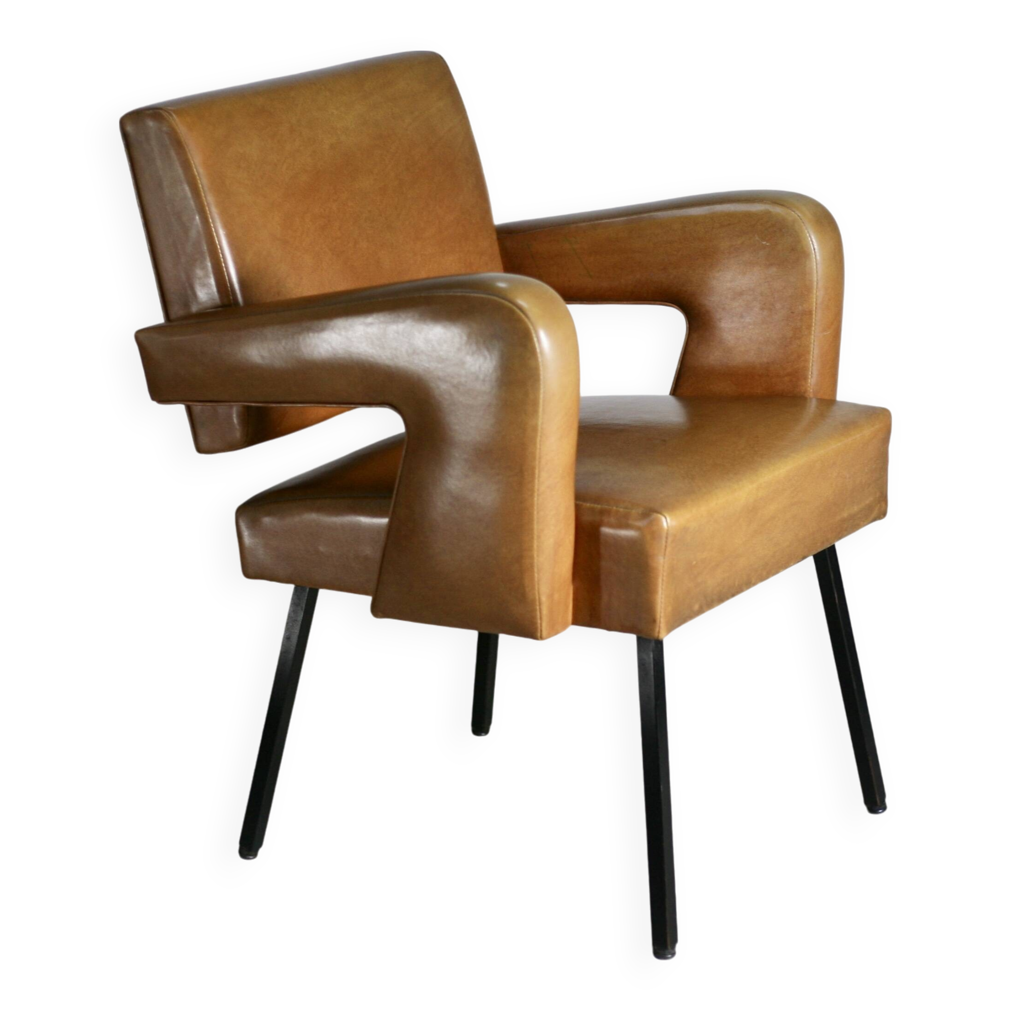 Armchair Jacques Adnet, style circa 1955