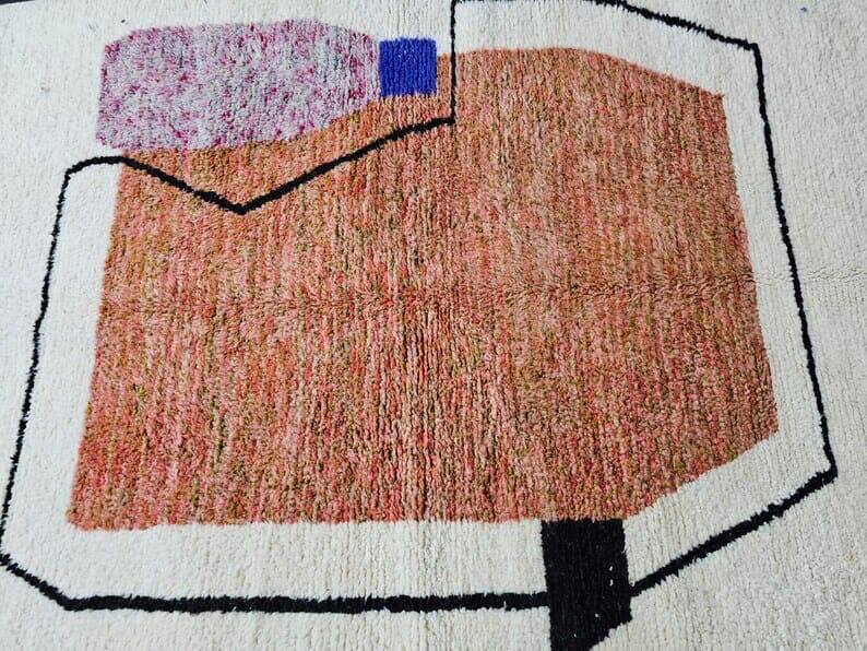 Traditional handmade Beni Ouraine rug, size 150 x 250 cm