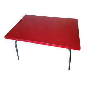 Large vintage red and yellow formica table