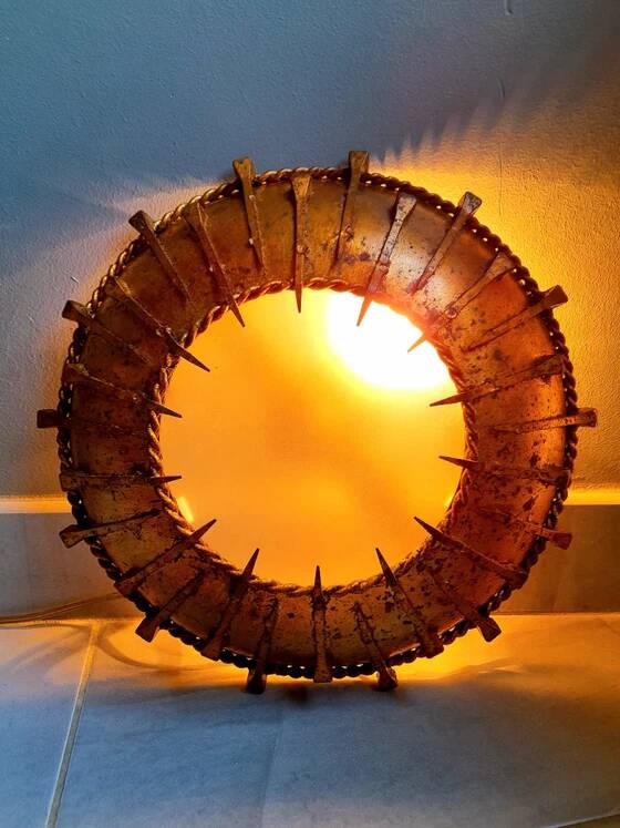 Brutalist sun wall light 1960