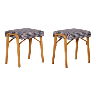 Pair of MidCentury Beech Stools by Ludvik Volak, Czechia, 1950s