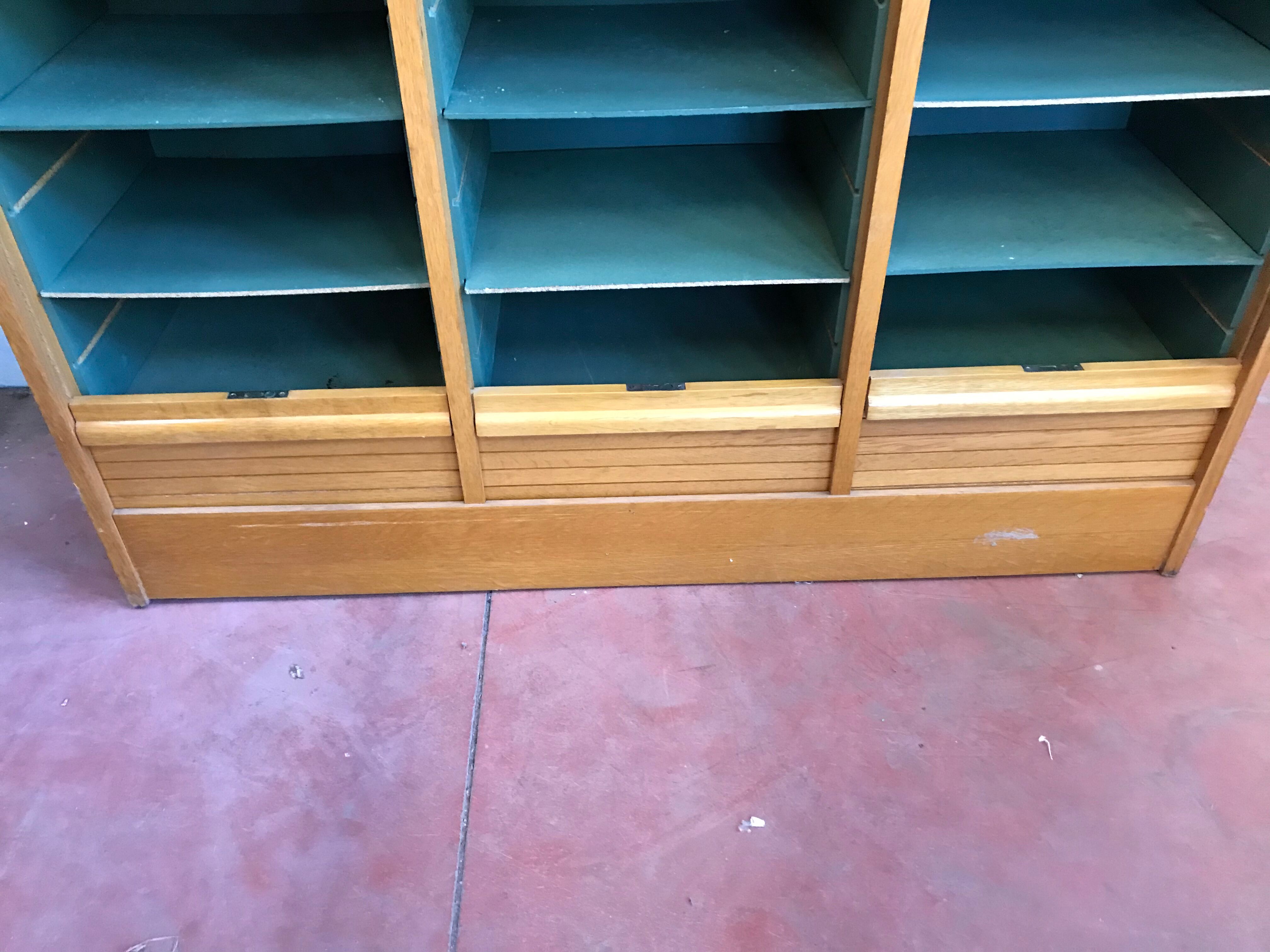 Triple oak notary filing cabinet