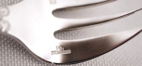 12 silver-plated oyster forks Christofle Rubans