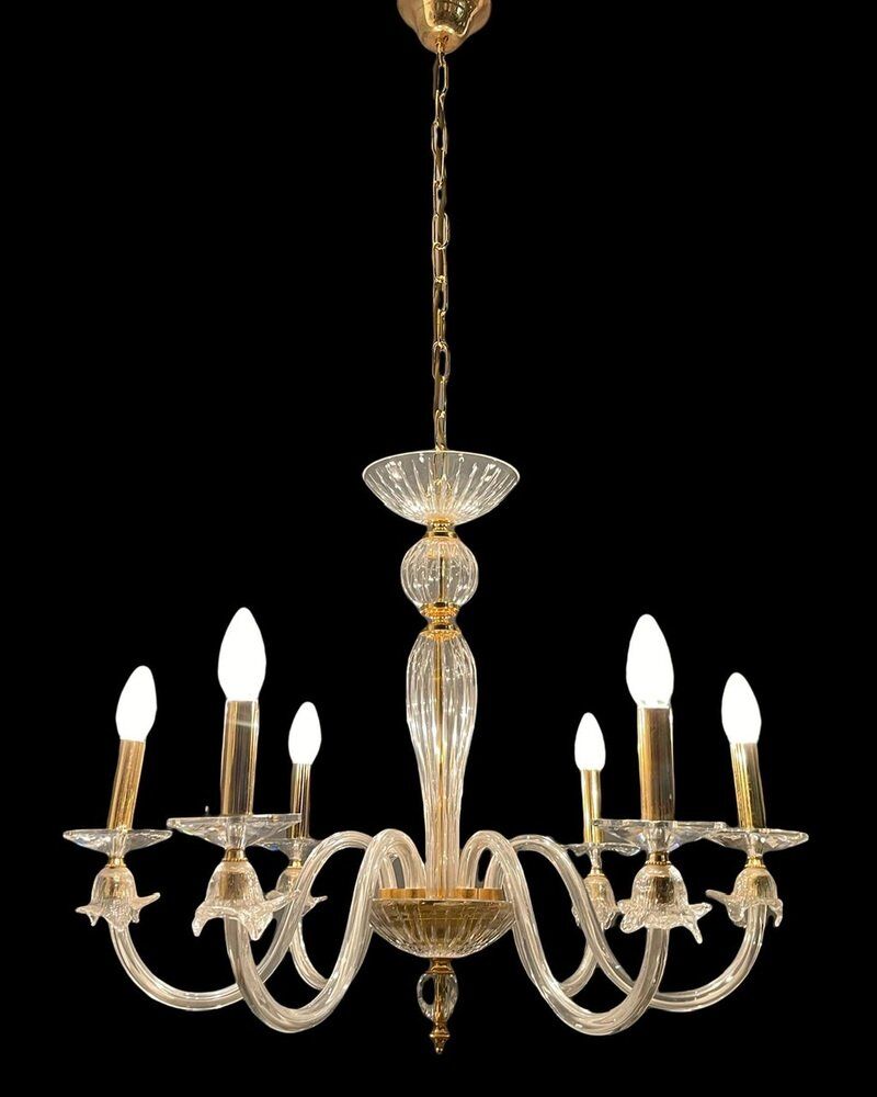 Lustre italien en verre de Murano