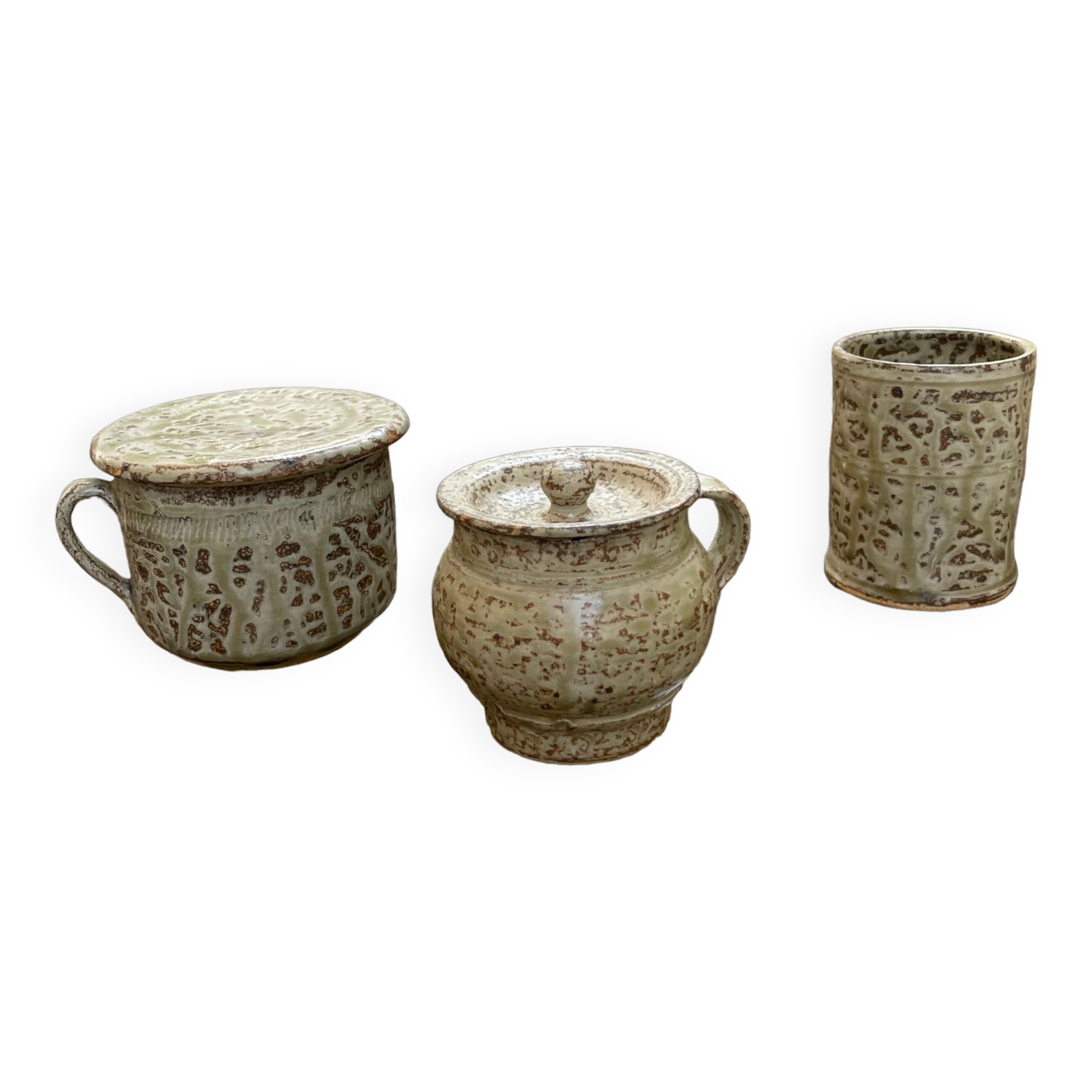 Stoneware herbal tea cup set La Hulotte Caylus