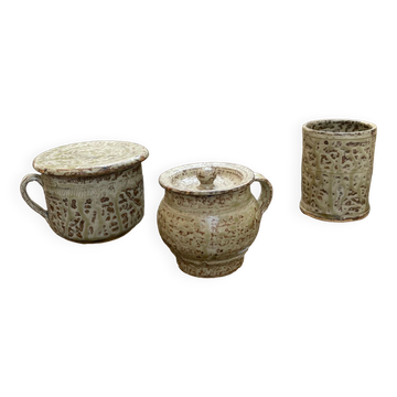 Stoneware herbal tea cup set La Hulotte Caylus