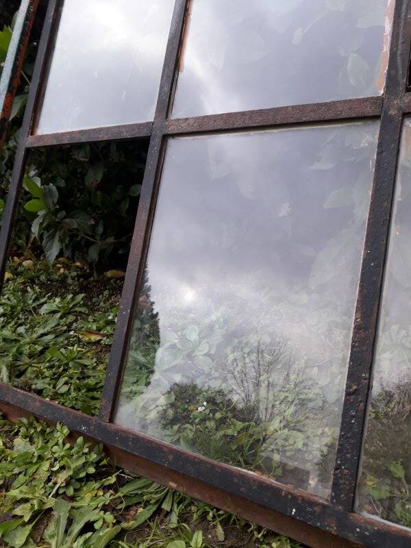 Industrial arched metal windows L73xH110 19th century glass roof