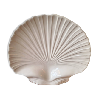 Plat en céramique en forme de coquillage, Portugal années 1980