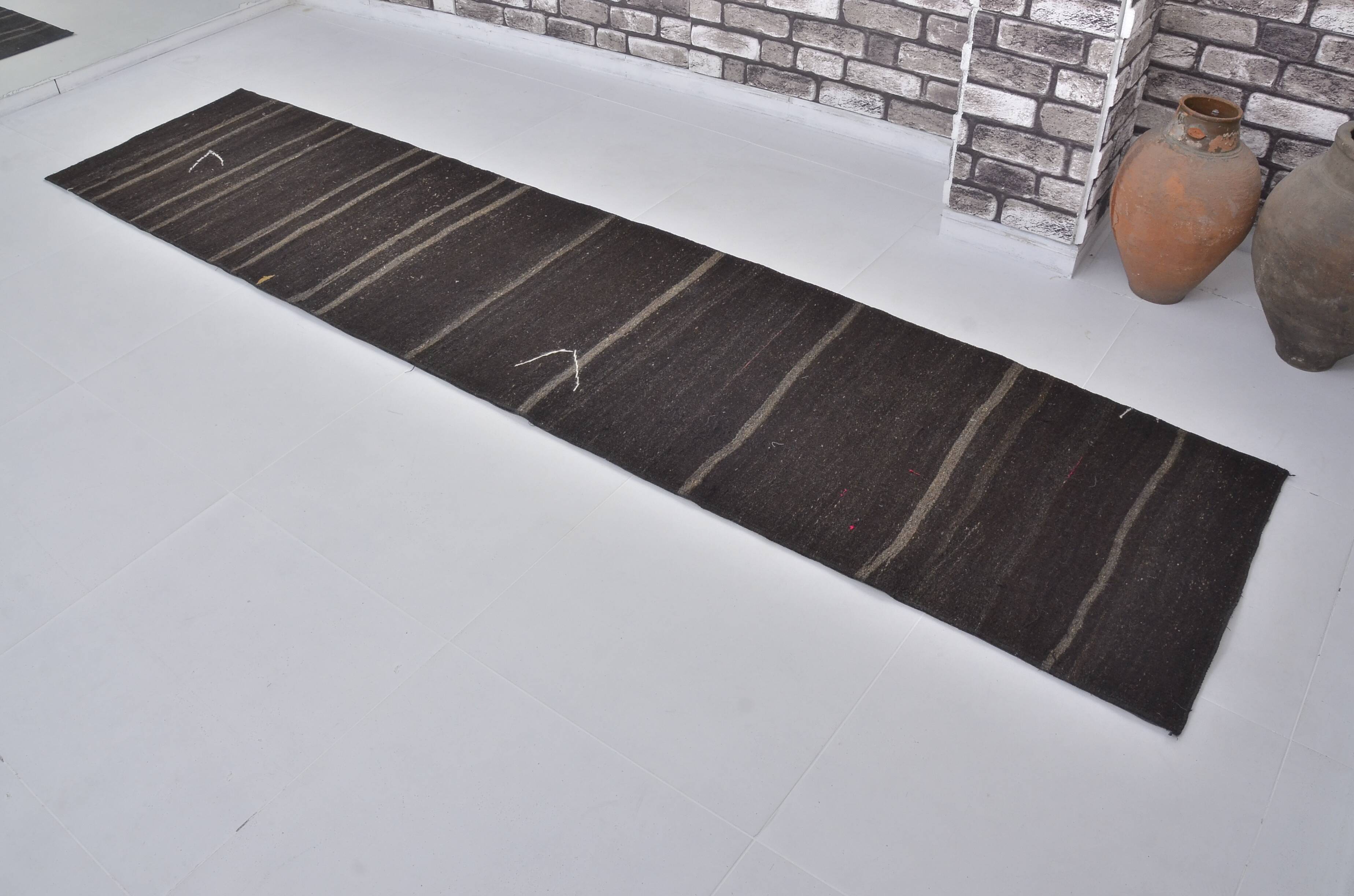 Goat Hair Neutral Kilim Runner sku3819