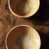 A set of 2 vintage marbled stoneware bowls
