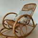 Natural rattan rocking chair - Vintage 1960s/70s