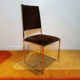 Chrome and velvet chairs