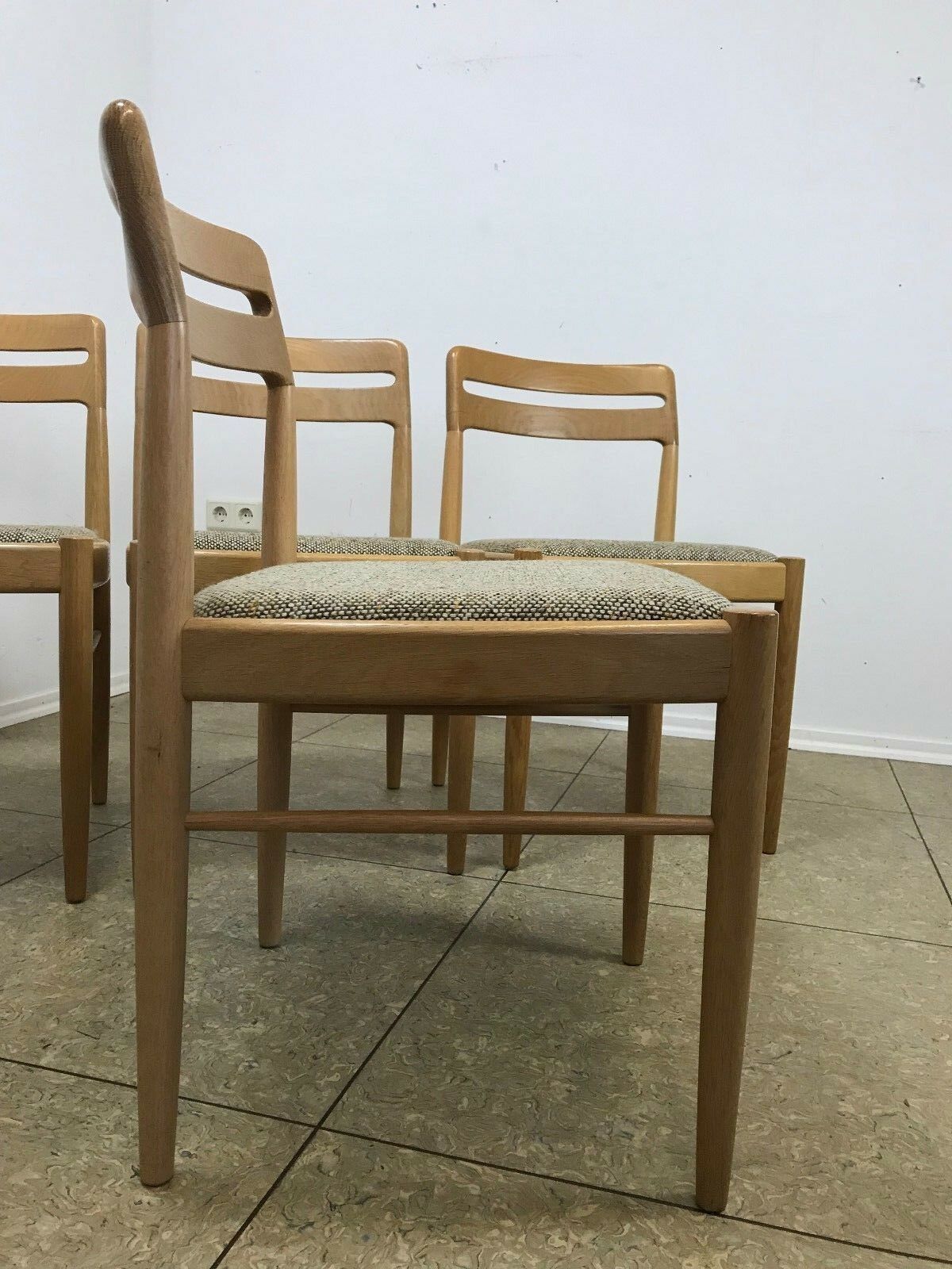 Oak dining chairs by Danish designer HW Klein for Bramin