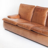 Vintage leather sofa. Belgium, 1970s