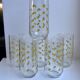 Lot de 6 verres à poids jaunes made in france années 70
