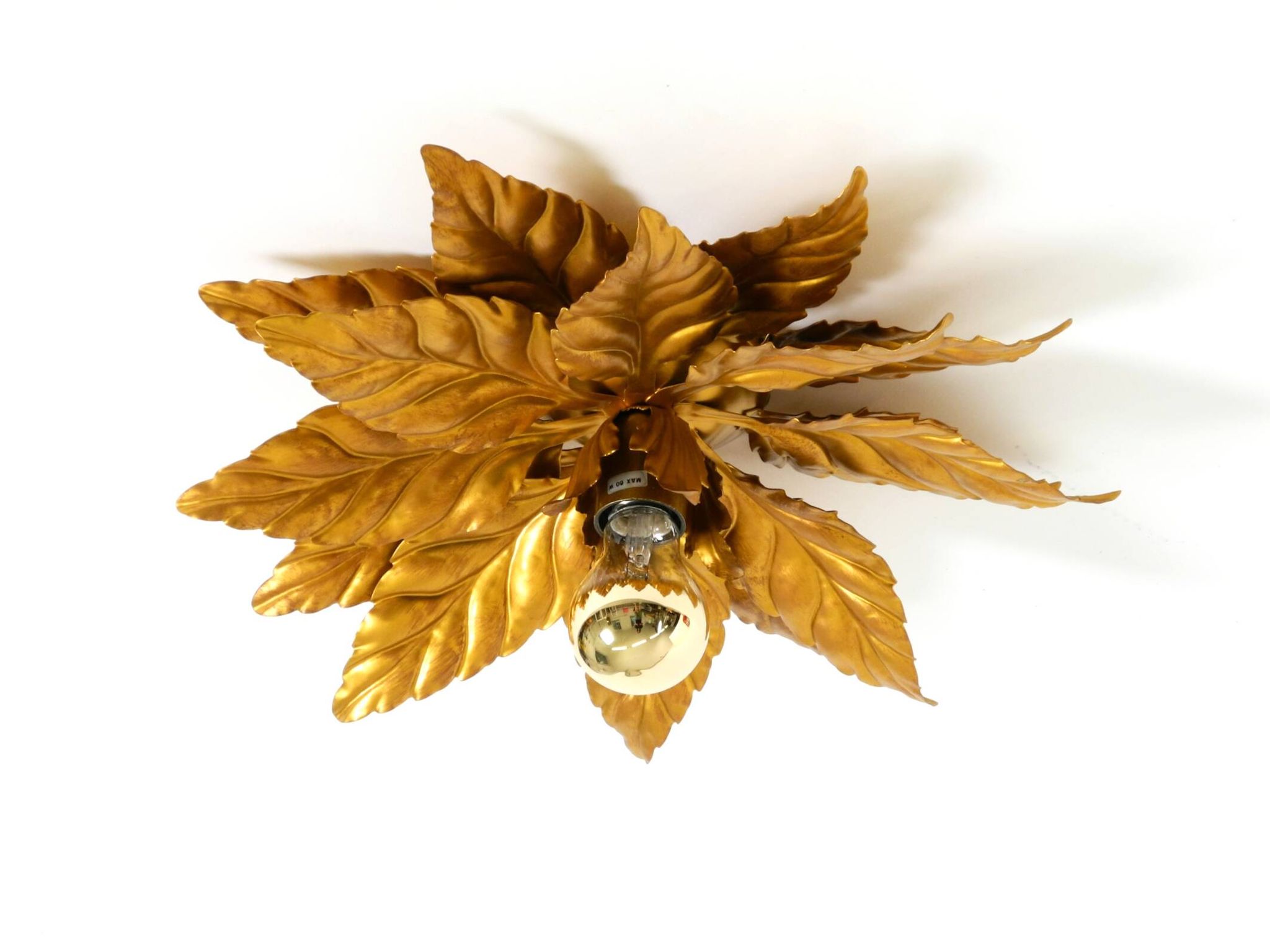 Rare large gold-plated Hans Kögl Florentine-style ceiling or wall lamp from