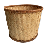 Cache-pot en rotin années 70