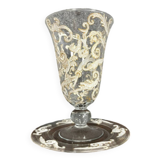 Ensemble vase et plateau en cristal / Murano - Baccarat - Saint Louis