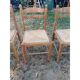 6 chaises de cuisine bois, paillées