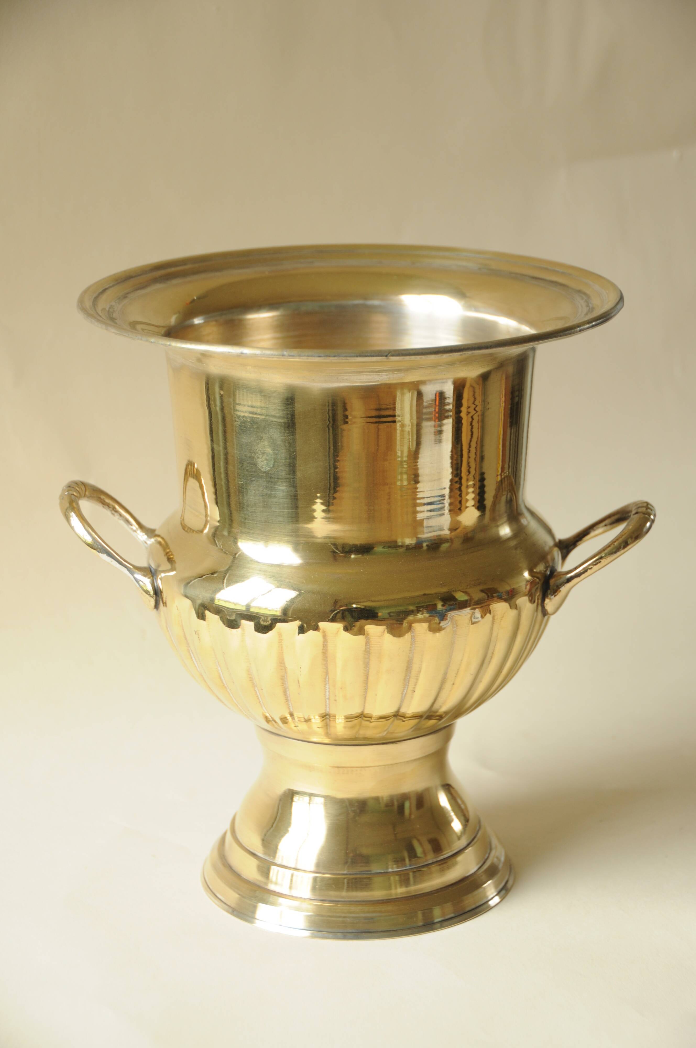 Champagne Bucket on Stand in Brass Médicis Vase Design