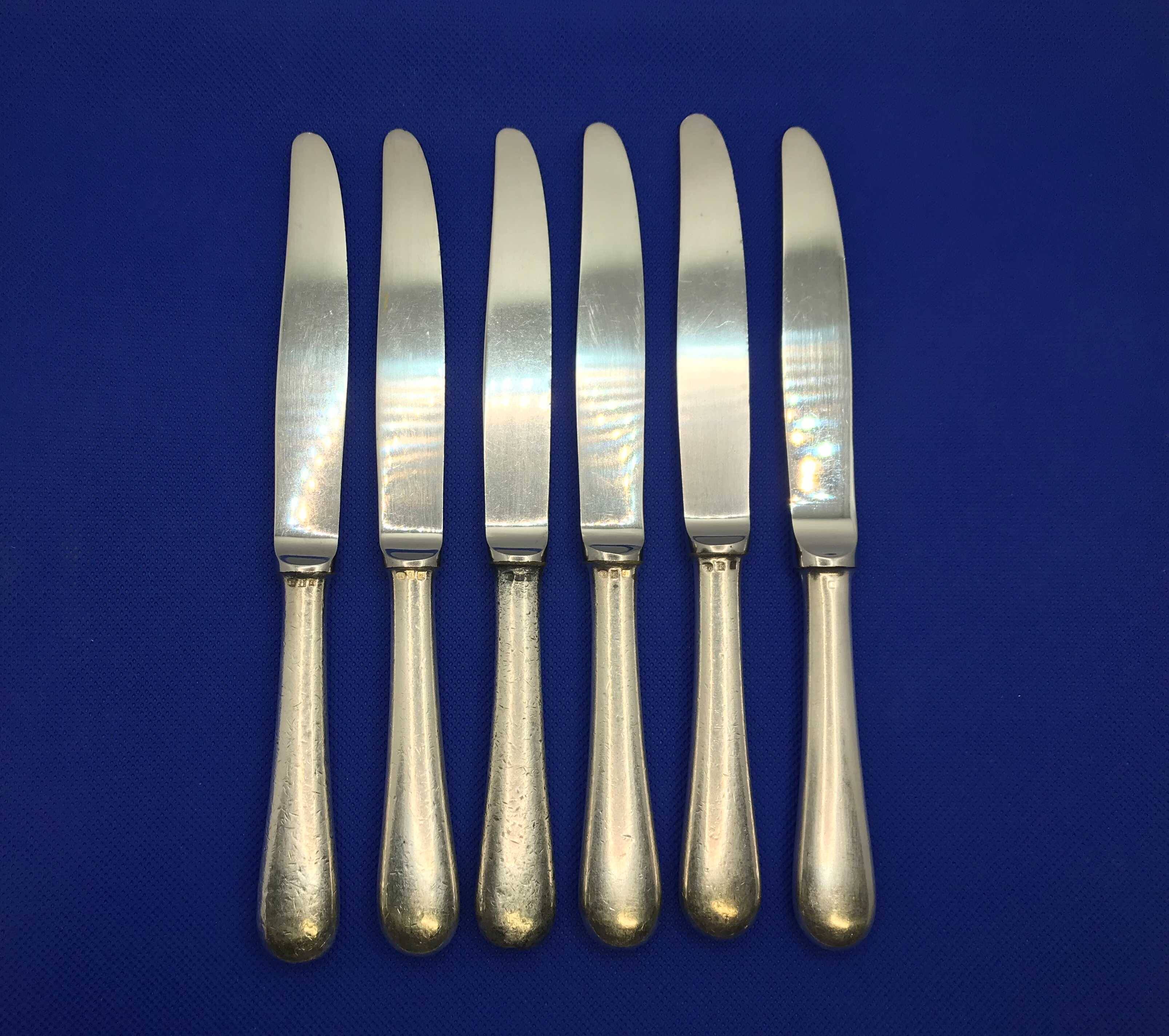 Set of 6 small silver-plated Navy knives from Christofle