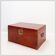 Chinese red lacquered leather trunk from the early 20th century.