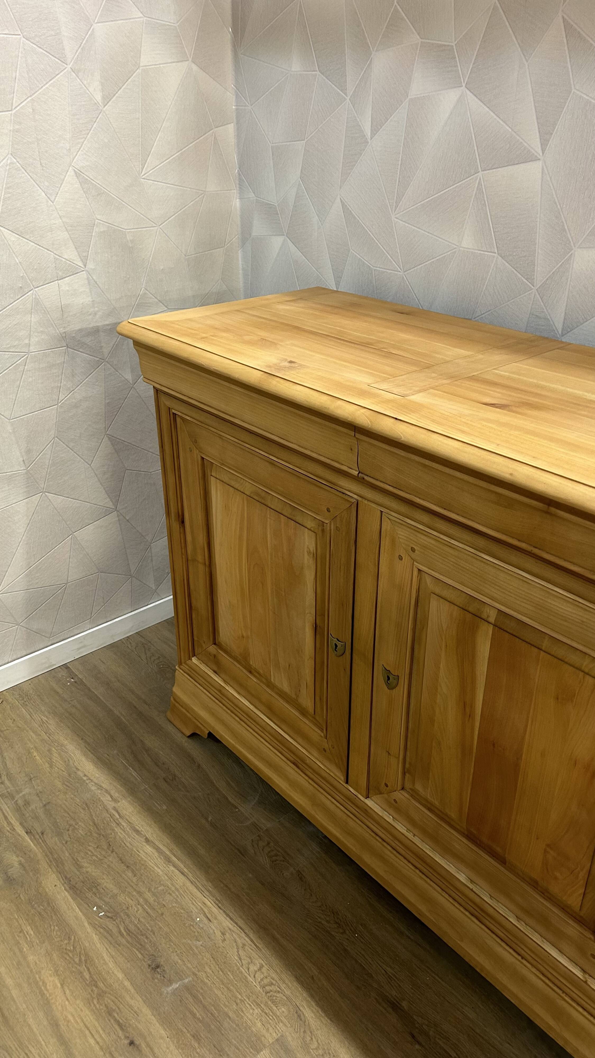 Louis Philippe 3-door buffet, airbrushed and glazed