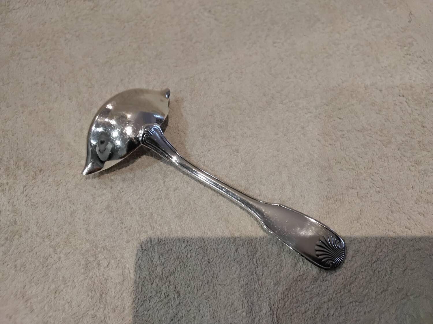 Louche gras maigre métal argenté orfèvre Christofle vendome 18,3cm