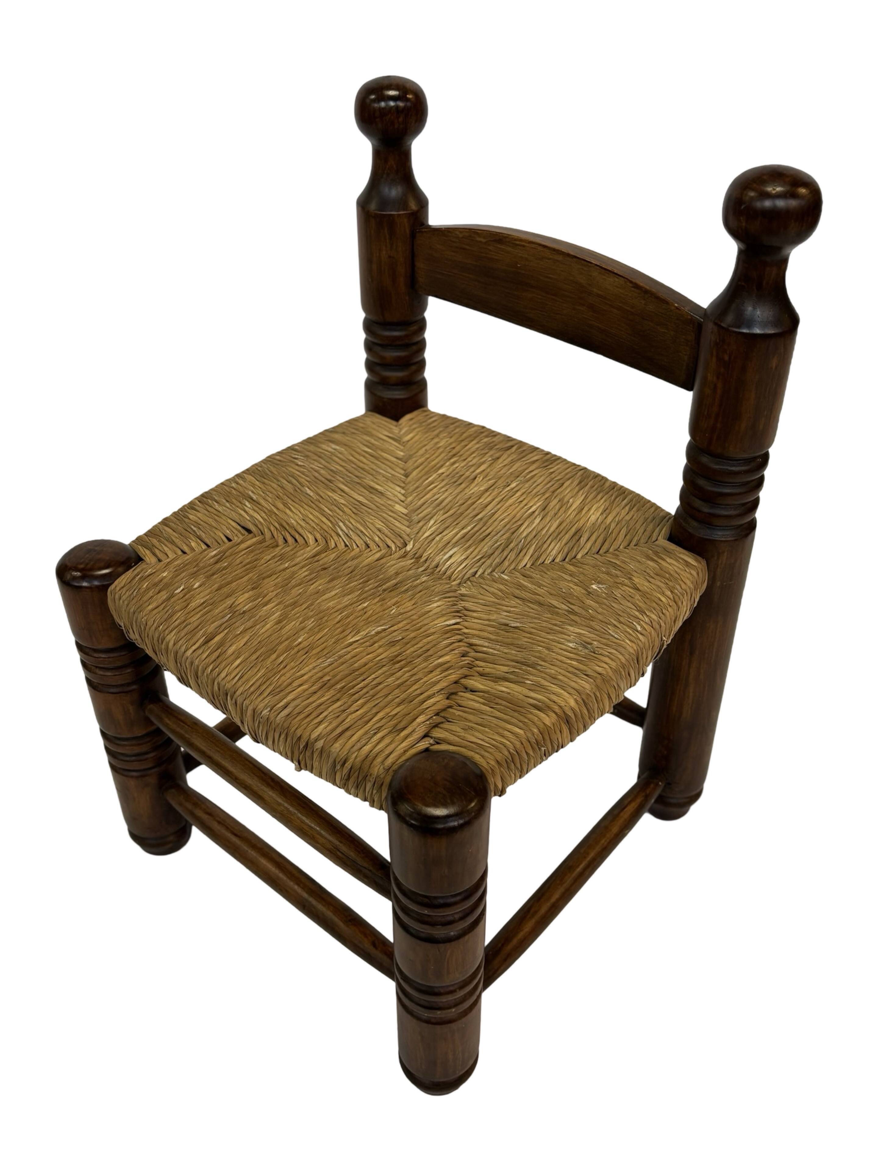 Vintage French wicker chair Charles Dudouyt Design