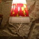 Table lamp, metal base, plastic pleated dayshade and fabrics, design and vintage 1950/60