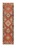 Turkish Handwoven Vintage Herki Kilim 100 cm x 345 cm