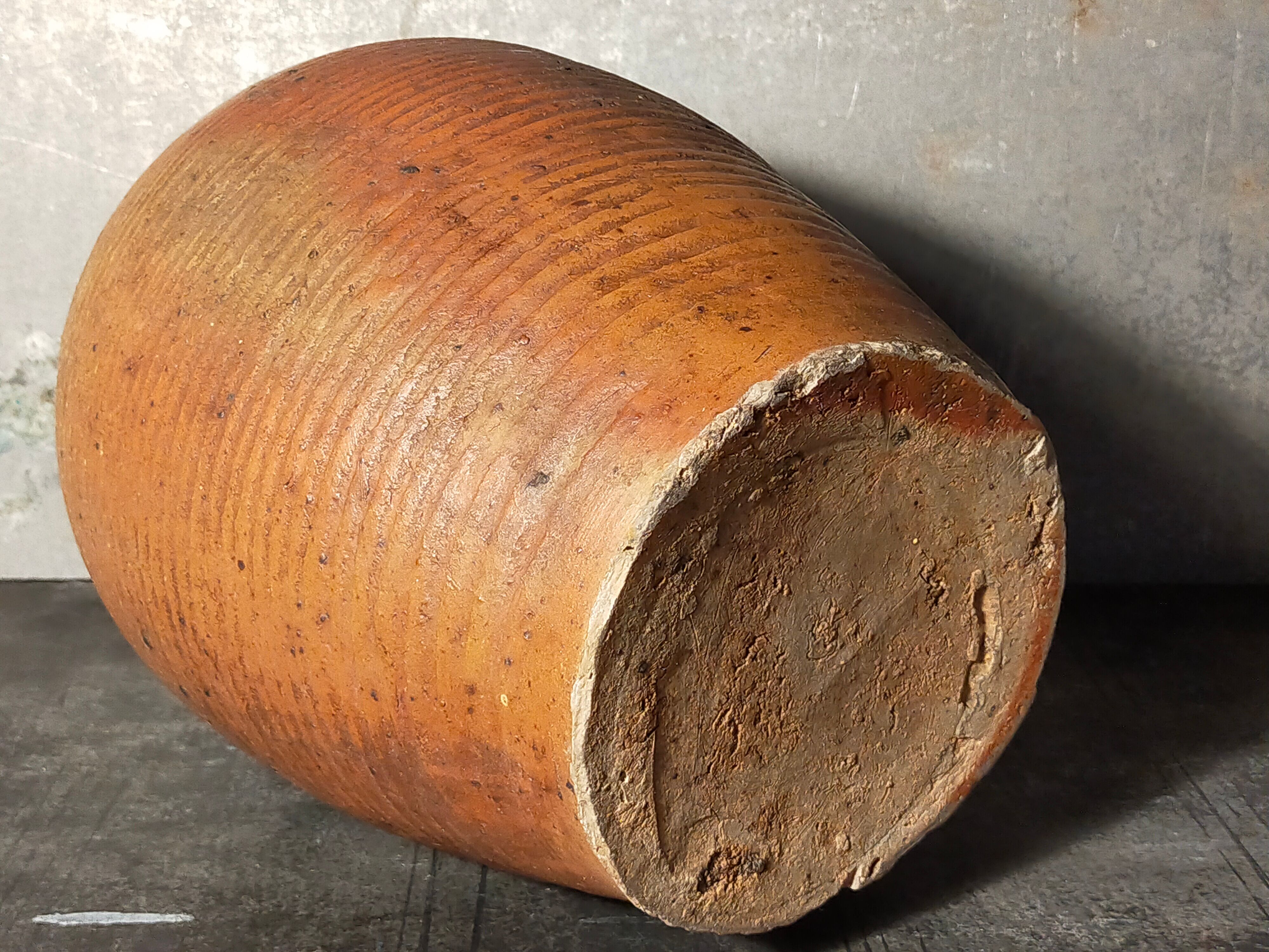 Potter bottle enamelled earth art-populaire XIXth