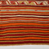 158x390Cm Peach & Red Handmade Kilim Rug