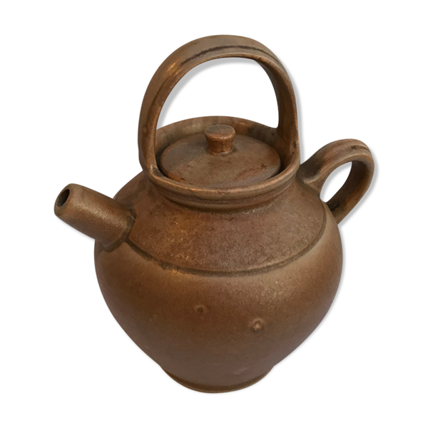 Ancienne théière digoin grès marron