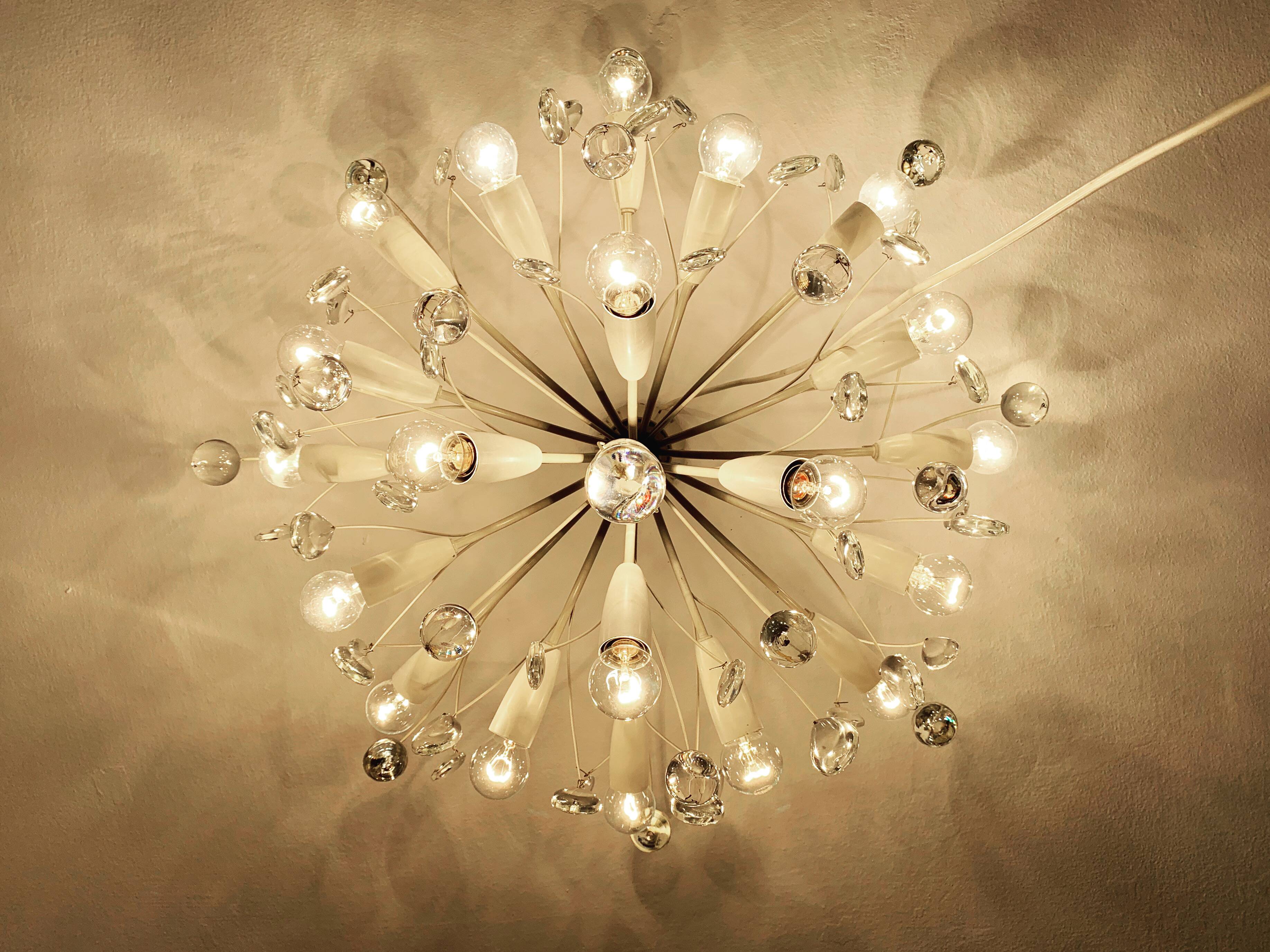 Lustre Flush en Verre Cristal par Vereinigte Werkstätten Munich