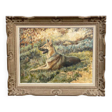 Painting of a German Shepherd