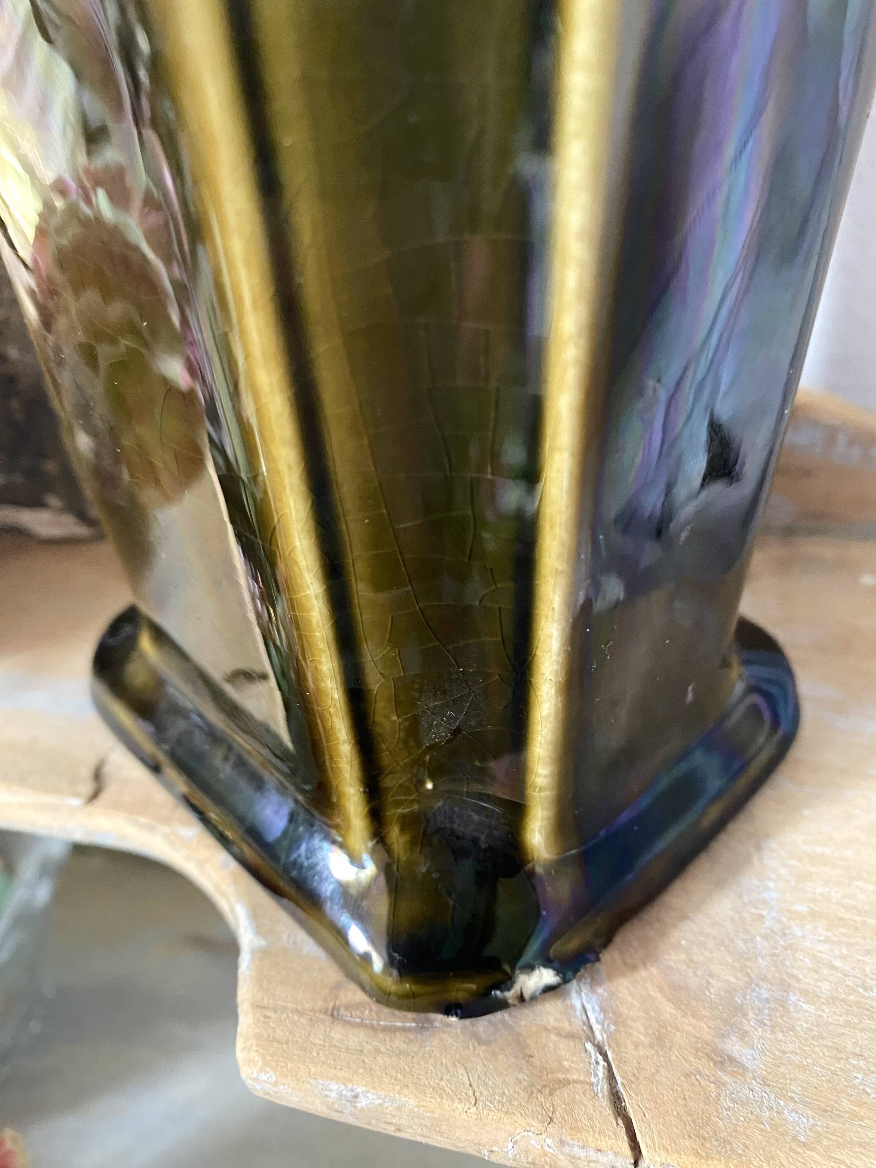Vase haut art nouveau forme amphore