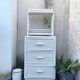 Meuble en rotin blanc 3 tiroirs
