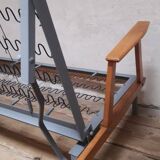 Scandinavian 3-seater convertible sofa bed, click-clack bench