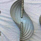 Pair of Mathieu brushed aluminum wall lights 70'S