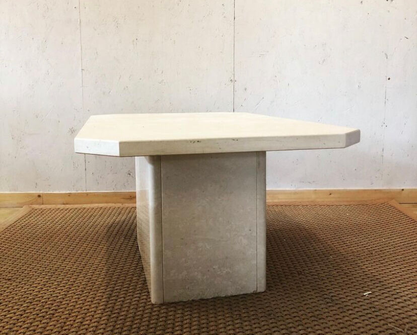 Travertine coffee table