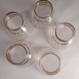 Ensemble de 5 coupes à champagne années 50 à liseret doré