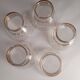 Set of 5 1950s champagne glasses with gold trim