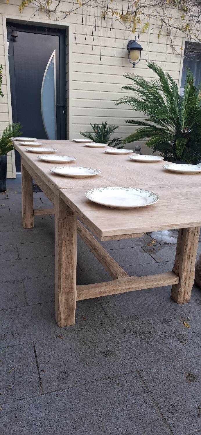 Farmhouse table with oak extensions 3m