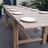 Table de ferme avec rallonges chêne 3m