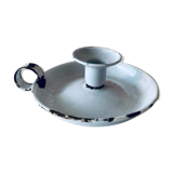 White enamelled candle holder
