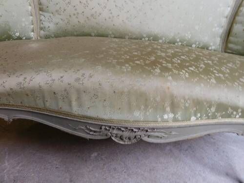 LOUIS XV 2-SEATER SOFA GREEN GREY