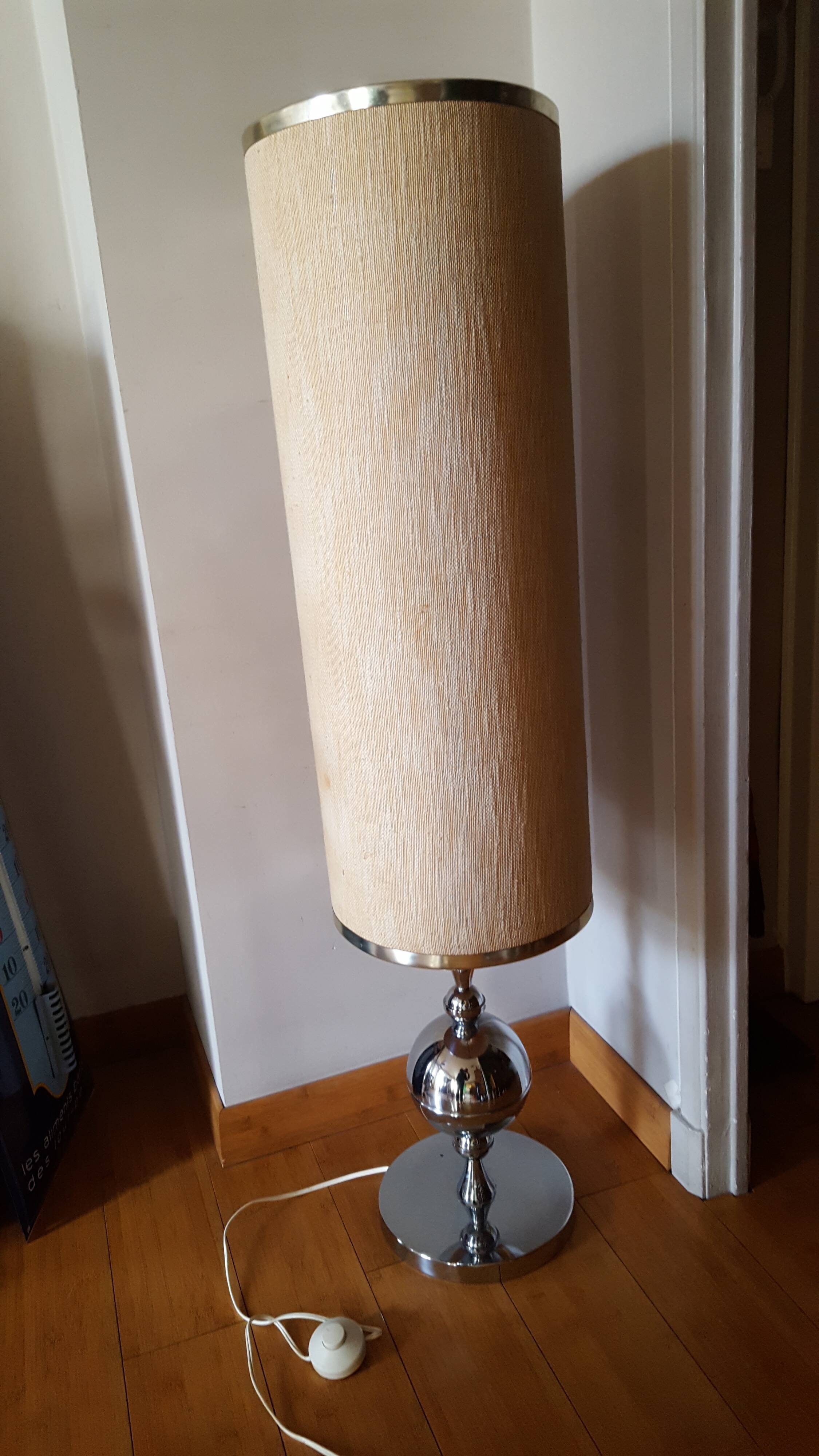 Vintage chrome lamppost from the 70s with its dayof