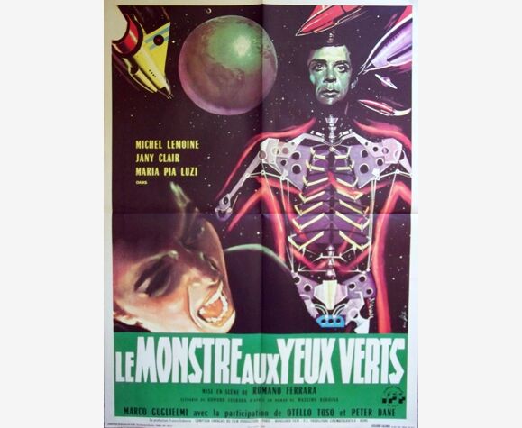 Affiche cinéma originale de 1962.Le monstre aux yeux verts | Selency
