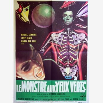 Cinema original poster of 1962.Le monster with green eyes